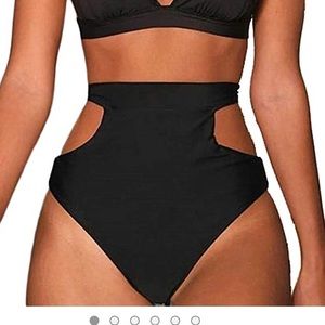 NWT Black high waisted bikini bottoms